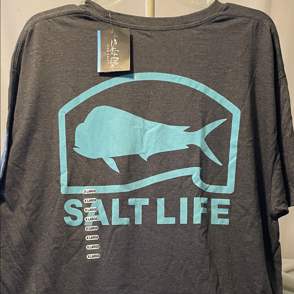 Salt Life Dark Gray Shirt with Light Blue Design